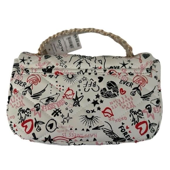Aldo Lovesonggx Embellished Crossbody Bag Playful Love Theme Purse Multicolor - Picture 2 of 10